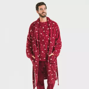Roupão coral homem Cody bordeaux 2