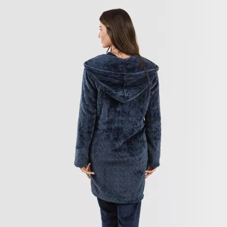 Roupão veludo com gorro Devore liso