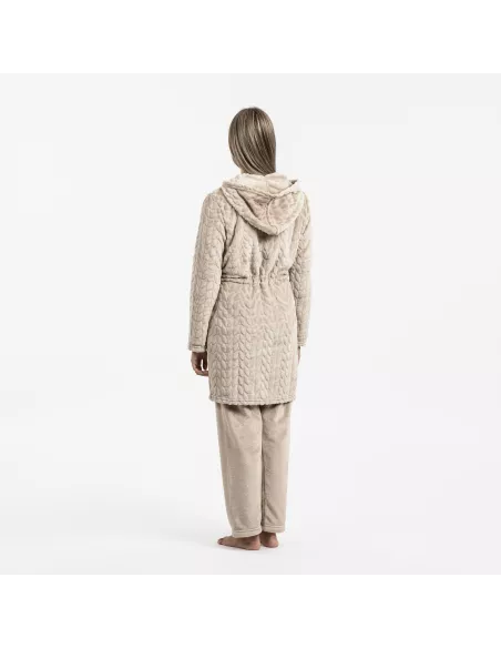 Roupão veludo com gorro Devore liso Roupão veludo com gorro Devore liso