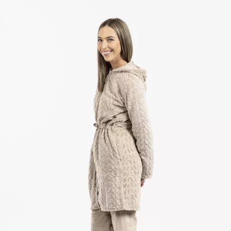 Roupão veludo com gorro Devore liso