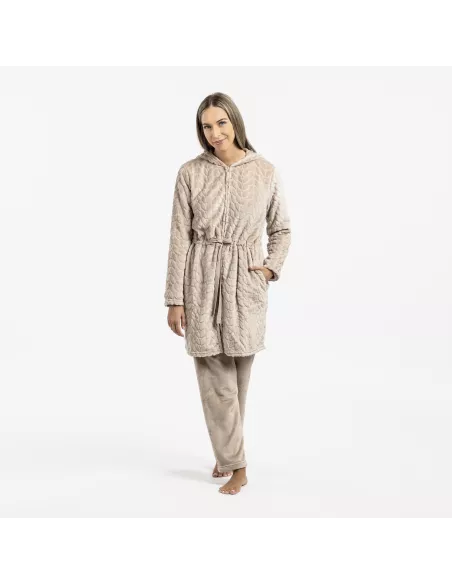 Roupão veludo com gorro Devore liso Roupão veludo com gorro Devore liso