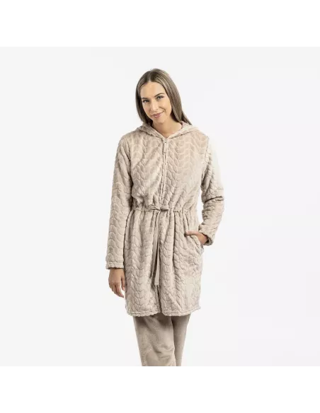 Roupão veludo com gorro Devore liso Roupão veludo com gorro Devore liso