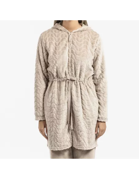 Roupão veludo com gorro Devore liso Roupão veludo com gorro Devore liso