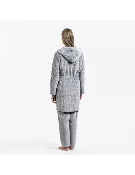 Roupão veludo com gorro Devore liso Roupão veludo com gorro Devore liso