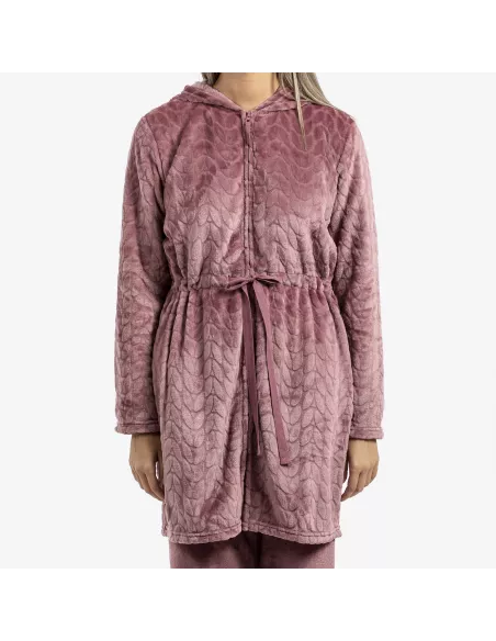 Roupão veludo com gorro Devore liso Roupão veludo com gorro Devore liso