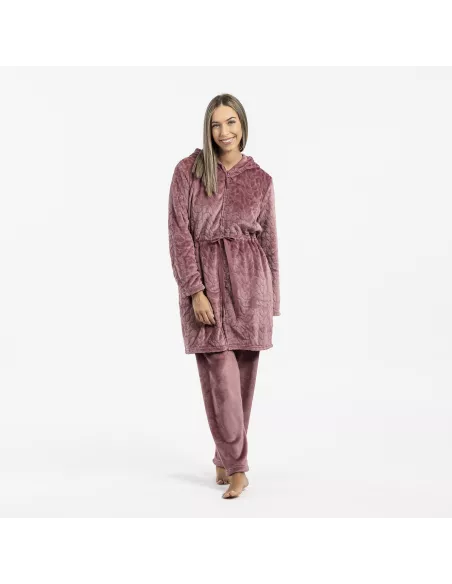 Roupão veludo com gorro Devore liso Roupão veludo com gorro Devore liso