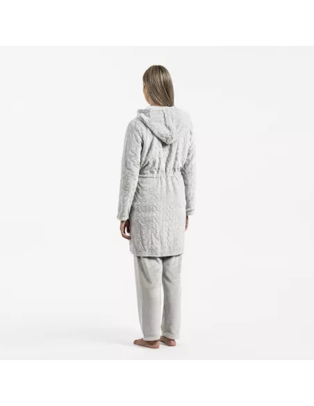 Roupão veludo com gorro Devore liso Roupão veludo com gorro Devore liso