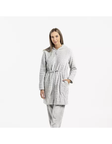 Roupão veludo com gorro Devore liso Roupão veludo com gorro Devore liso