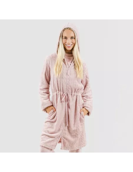 Roupão veludo com gorro Devore liso Roupão veludo com gorro Devore liso