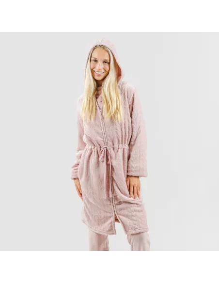 Roupão veludo com gorro Devore liso Roupão veludo com gorro Devore liso