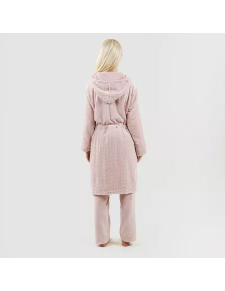 Roupão veludo com gorro Devore liso Roupão veludo com gorro Devore liso