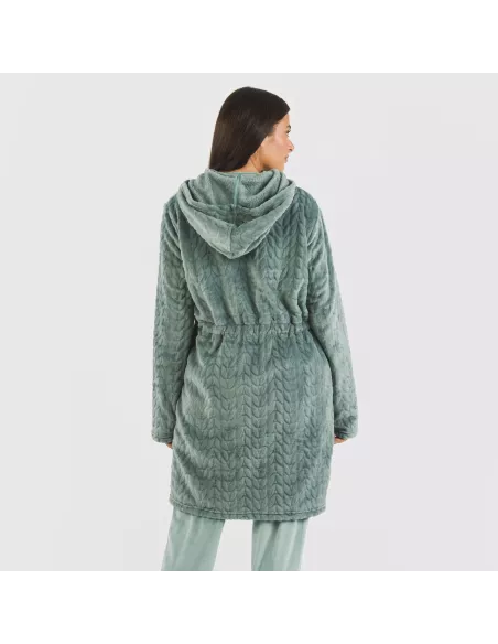 Roupão veludo com gorro Devore liso Roupão veludo com gorro Devore liso