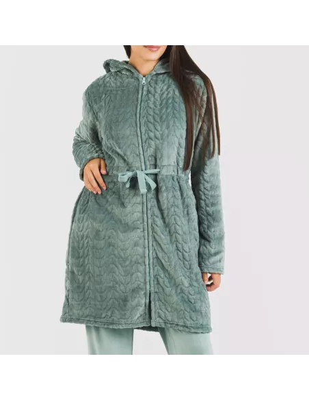 Roupão veludo com gorro Devore liso Roupão veludo com gorro Devore liso