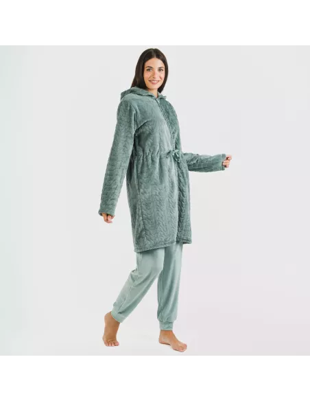 Roupão veludo com gorro Devore liso Roupão veludo com gorro Devore liso