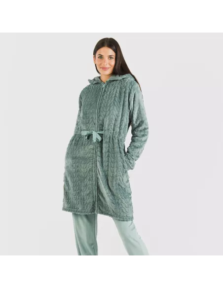 Roupão veludo com gorro Devore liso Roupão veludo com gorro Devore liso