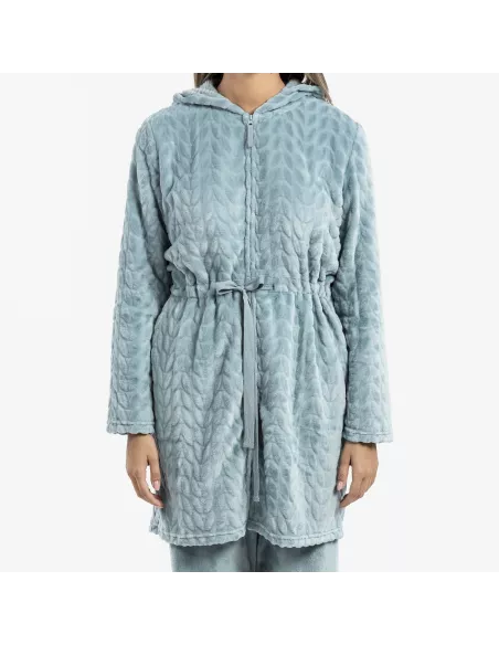 Roupão veludo com gorro Devore liso Roupão veludo com gorro Devore liso