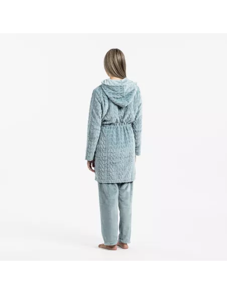 Roupão veludo com gorro Devore liso Roupão veludo com gorro Devore liso