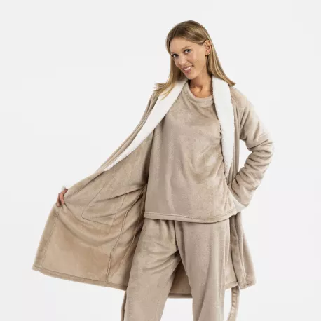 Roupão veludo sherpa liso