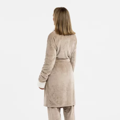 Roupão veludo sherpa liso