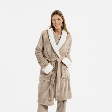 Roupão veludo sherpa liso