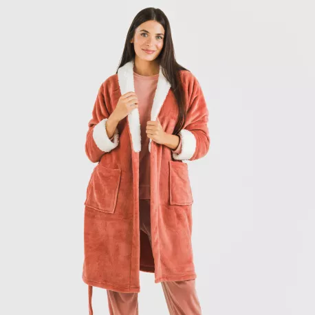 Roupão veludo sherpa liso