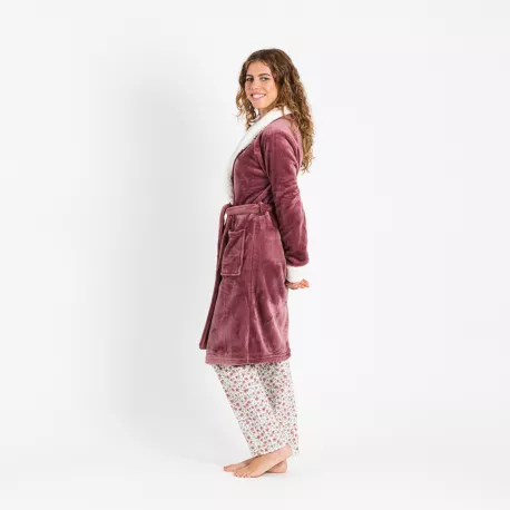 Roupão veludo sherpa liso