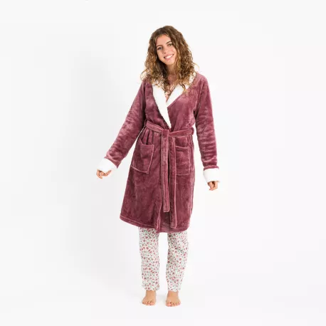 Roupão veludo sherpa liso
