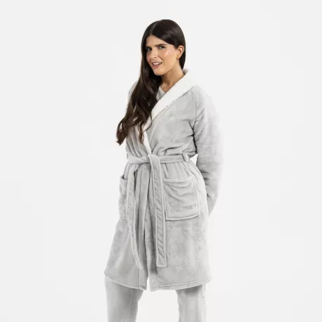 Roupão veludo sherpa liso