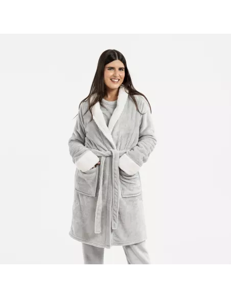 Roupão veludo sherpa liso