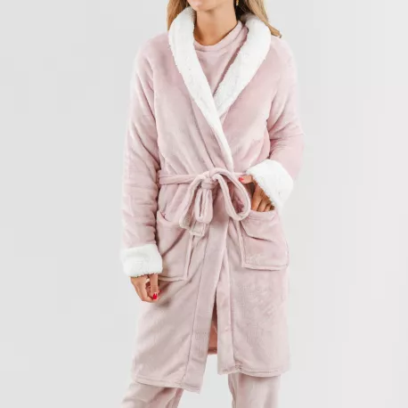 Roupão veludo sherpa liso