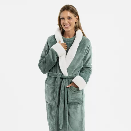 Roupão veludo sherpa liso