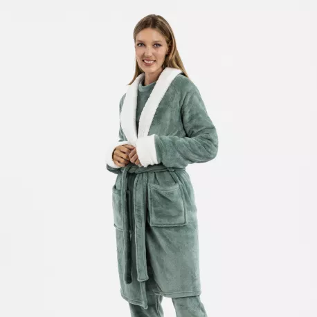 Roupão veludo sherpa liso