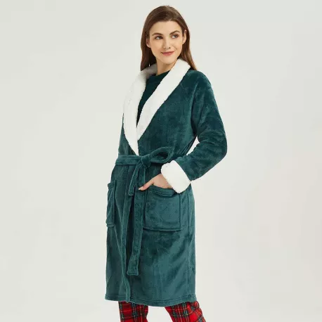 Roupão veludo sherpa liso