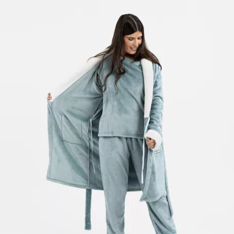 Roupão veludo sherpa liso