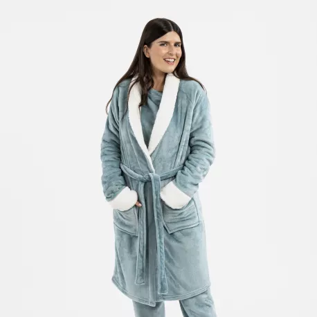 Roupão veludo sherpa liso