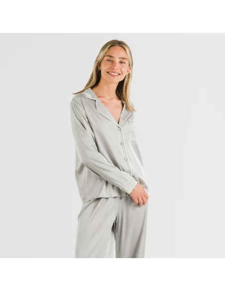 Pijama comprido mulher Saten Friday liso