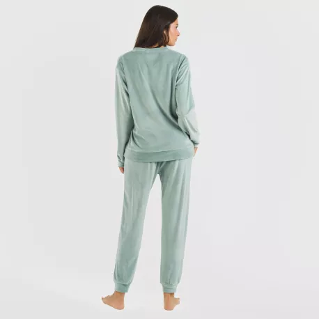 Pijama comprido Velvet liso
