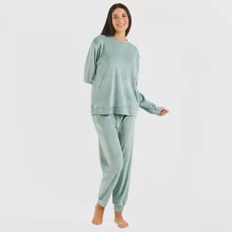 Pijama comprido Velvet liso