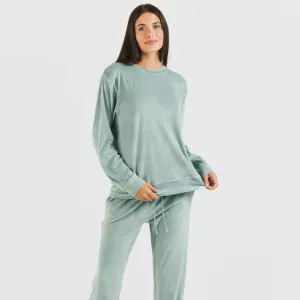 Pijama comprido Velvet liso 2