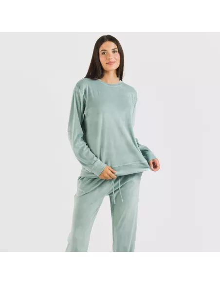 Pijama comprido Velvet liso