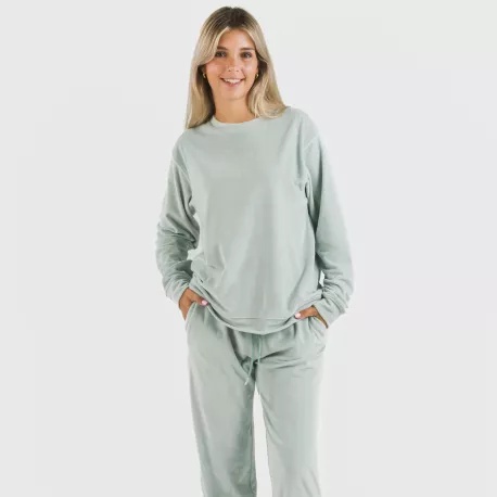 Pijama comprido Velvet liso