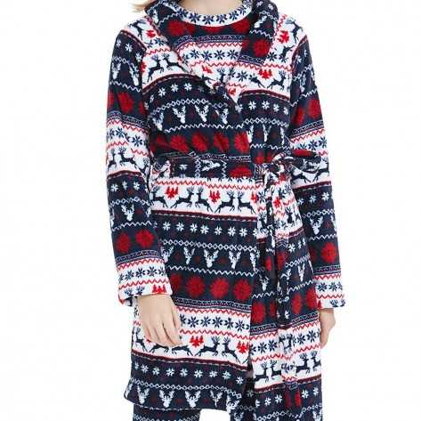 Roupão coral veados azul/vermelho Roupão coral veados azul/vermelho