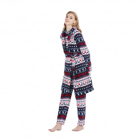 Roupão coral veados azul/vermelho