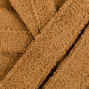 Roupão de banho com capuz ocre 450gr Unisex 2