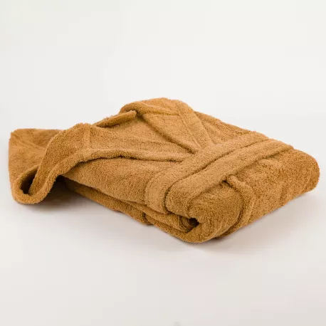 Roupão de banho com capuz ocre 450gr Unisex