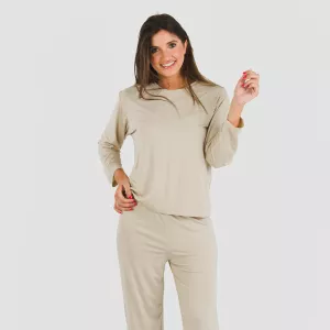 Pijama comprido viscosa mulher liso
