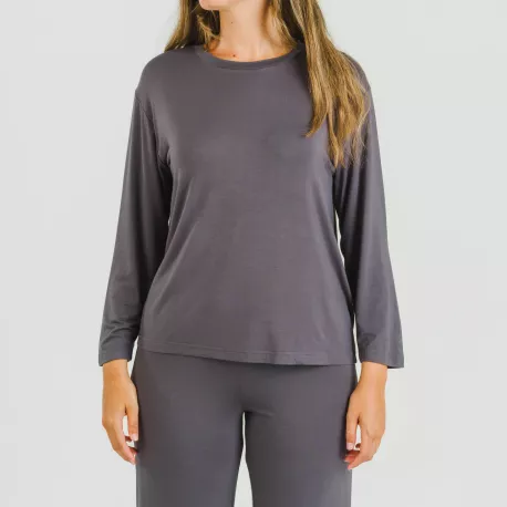 Pijama comprido viscosa mulher liso