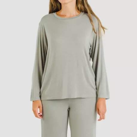 Pijama comprido viscosa mulher liso