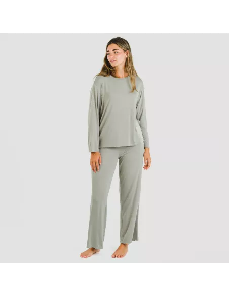 Pijama comprido viscosa mulher liso Pijama comprido viscosa mulher liso