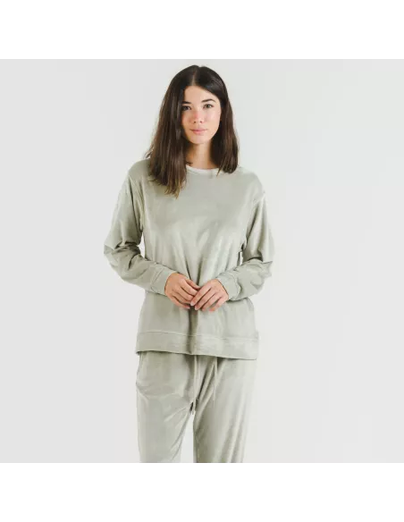 Pijama comprido Velvet liso
